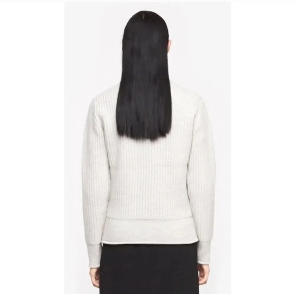 IRO Wool Ribbed Chunky Knit Heather Gray Cutout Magic Sweater(S) - Picture 6 of 11